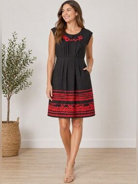 Jodi Arnold x The Limited Dress Size 8 Sleeveless Silk Linen Blend Pocket